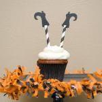 Halloween Witch Leg Cupcake Toppers