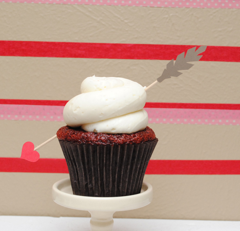 Valentine's Day Cupid's Arrow Cupcake Toppers